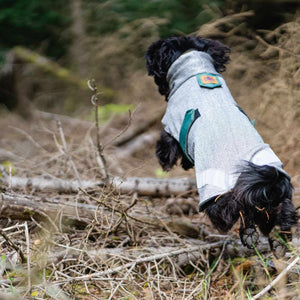 West & Jones safety dog coat, 50cm, in Moss Green Playcoat. 